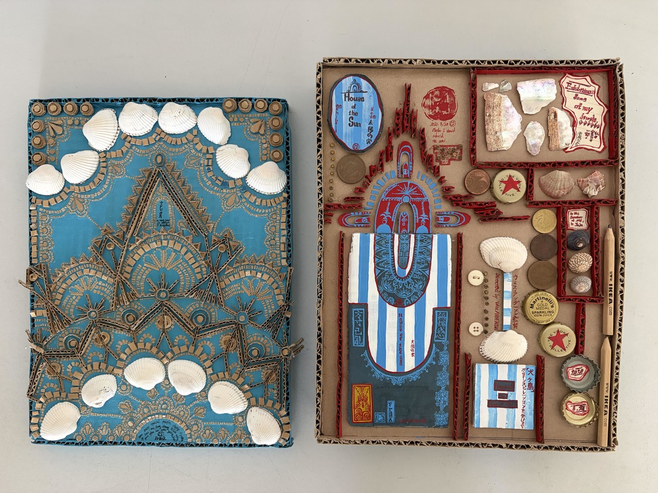 〈Sea〉, 2020, Mixed media on box, 31 × 24 cm