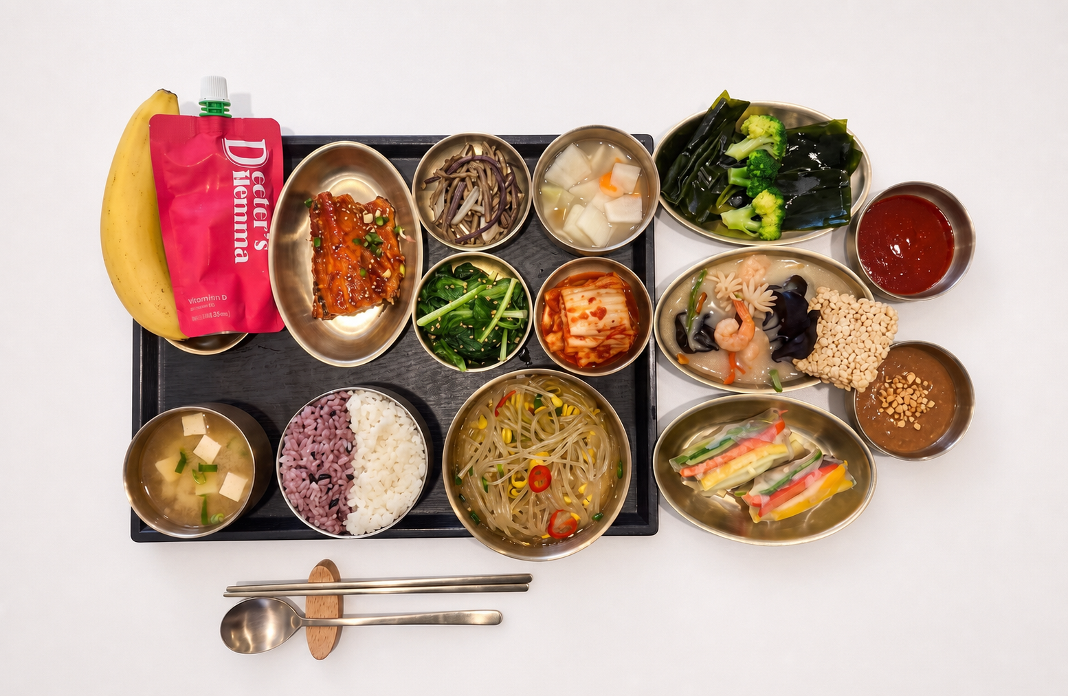 자연안에 한방병원 입원 식사 한 상 차림