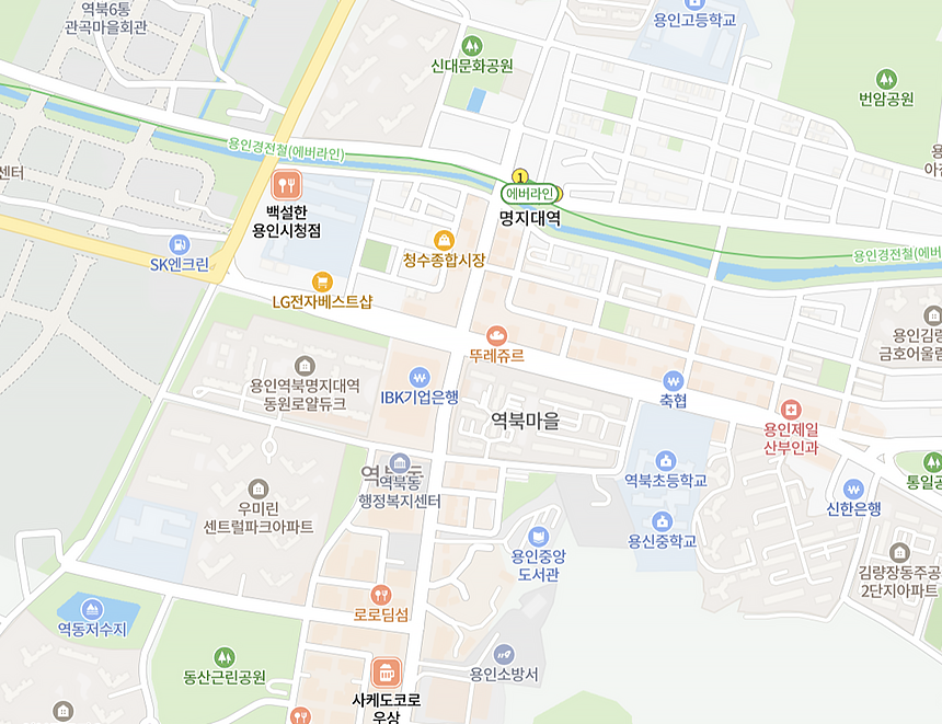 AB애니벅스만화학원 용인 센터 위치 지도