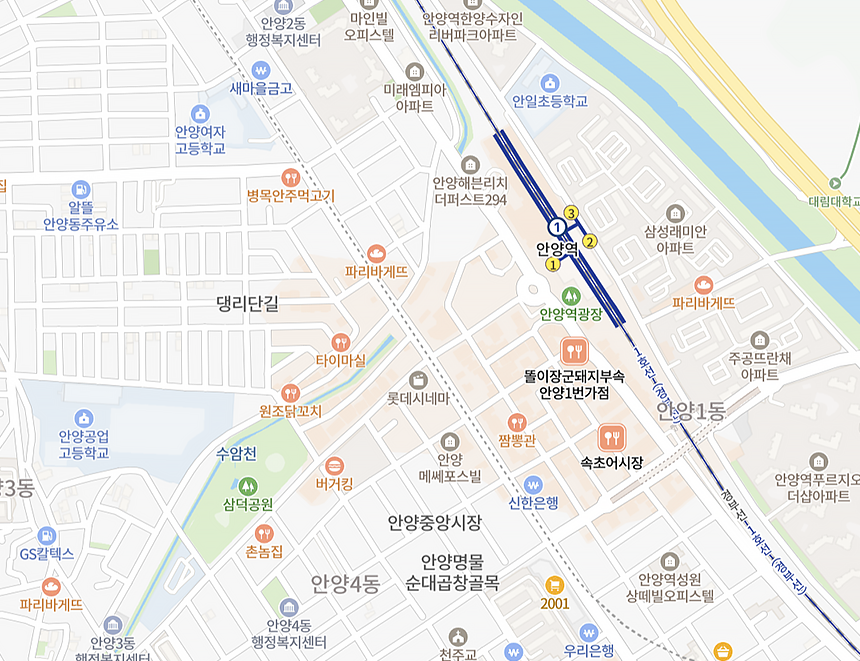 AB애니벅스만화학원 안양 센터 위치 지도