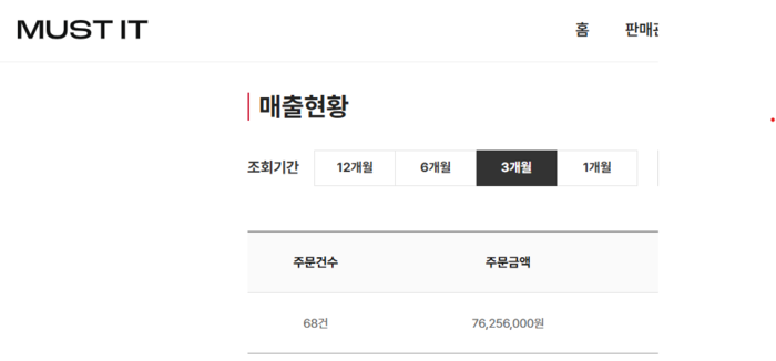 실제 판매 실적 화면 3