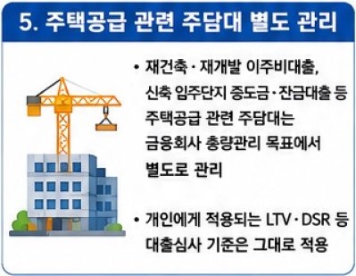 5. 주택공급 관련 주담대 별도 관리
