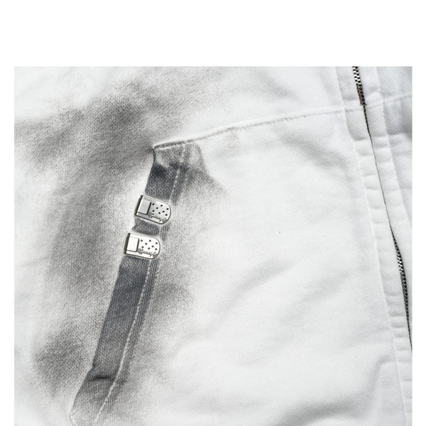 DIRTY FALLING ANGEL ZIP-UP HOODIE - DIRTY WHITE : PACOSPLY