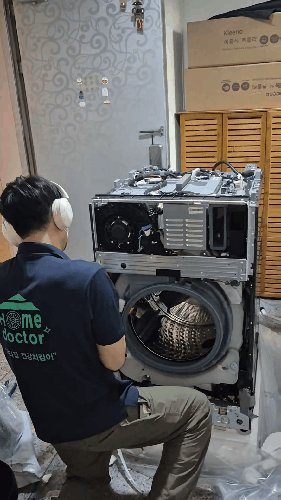 세탁기·건조기 분해설치 작업 현장