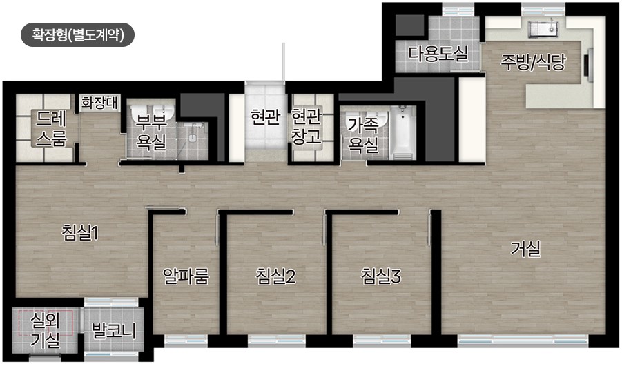 백석시그니처자이 유니트 - 84㎡D 평면도