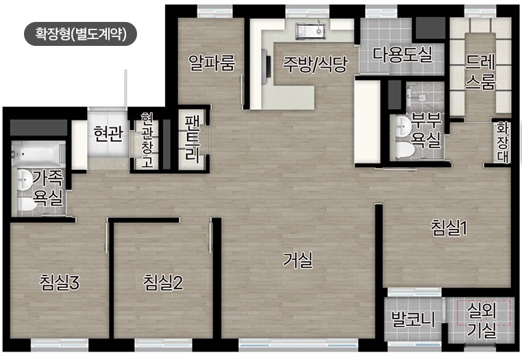 백석시그니처자이 유니트 - 74㎡ 평면도