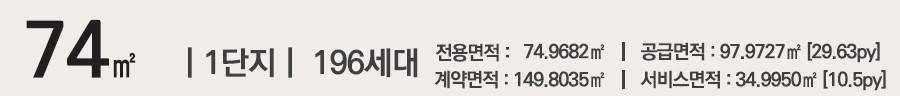 백석시그니처자이 유니트 - 74㎡ 개요