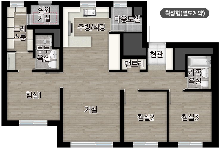 백석시그니처자이 유니트 - 59㎡ 평면도