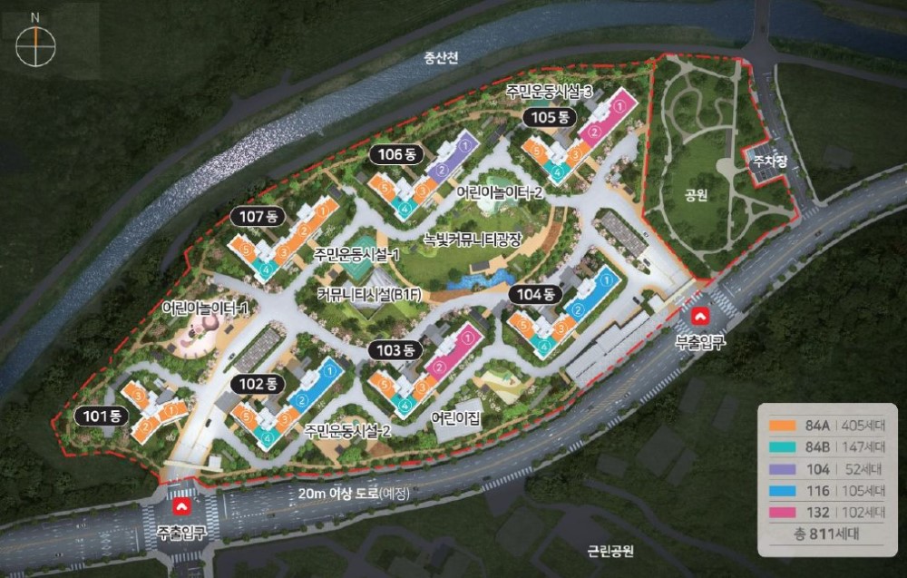 공주 월송 진아레히 단지배치도