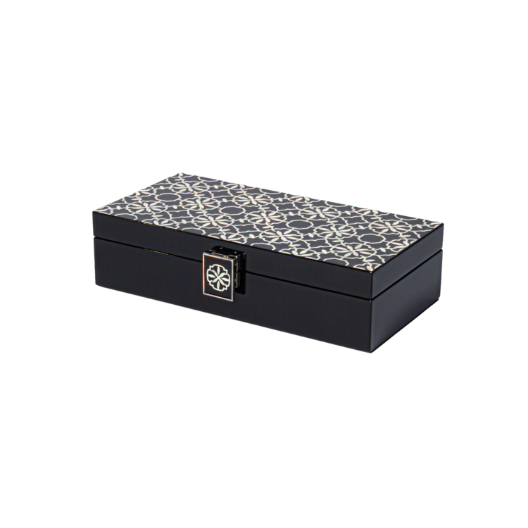 Gaehwa (blossom) mother-of-pearl box large ink black