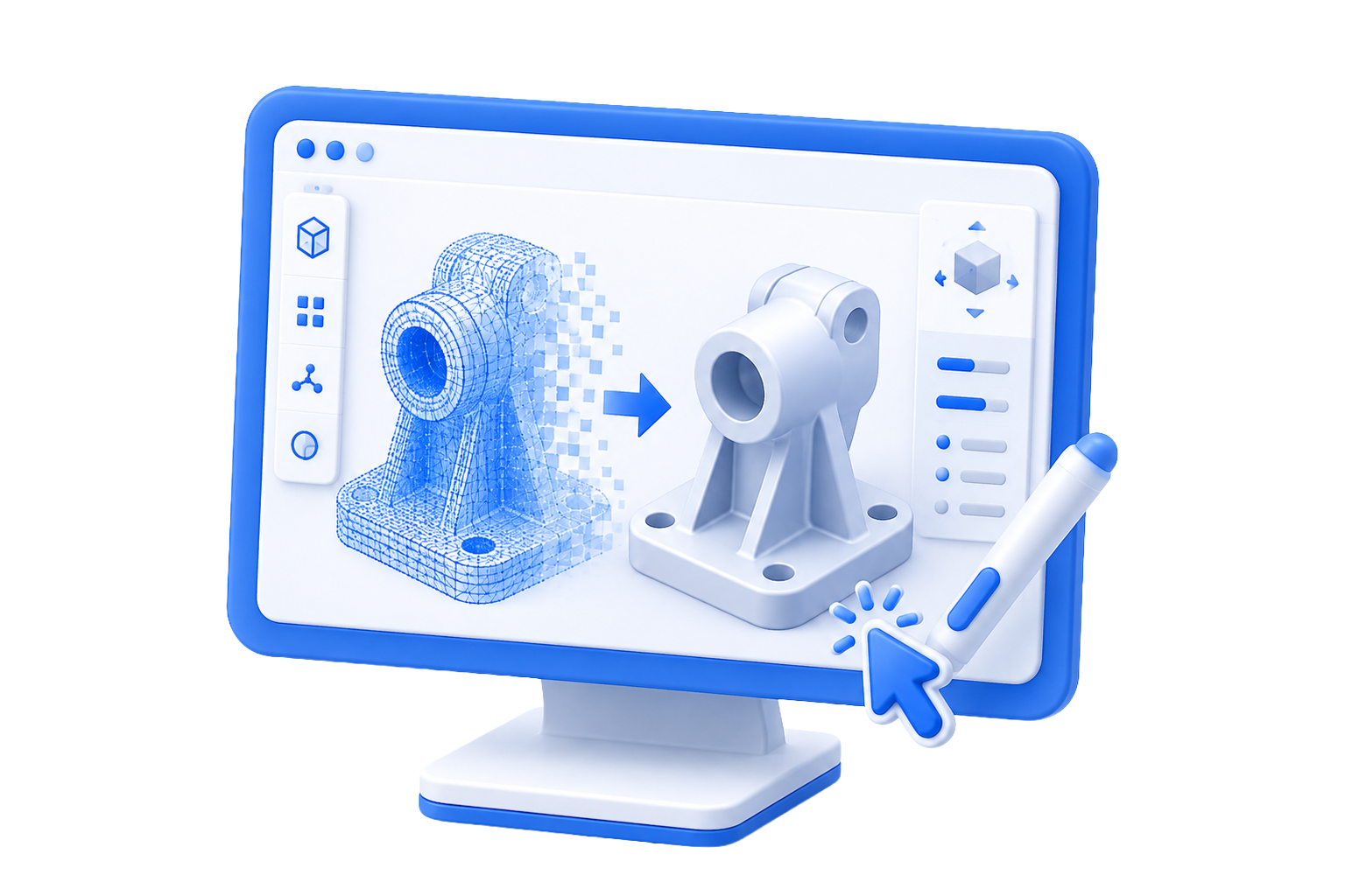 역설계 스캔 데이터를 수정 및 제조 가능한 3D CAD 데이터로 재구축