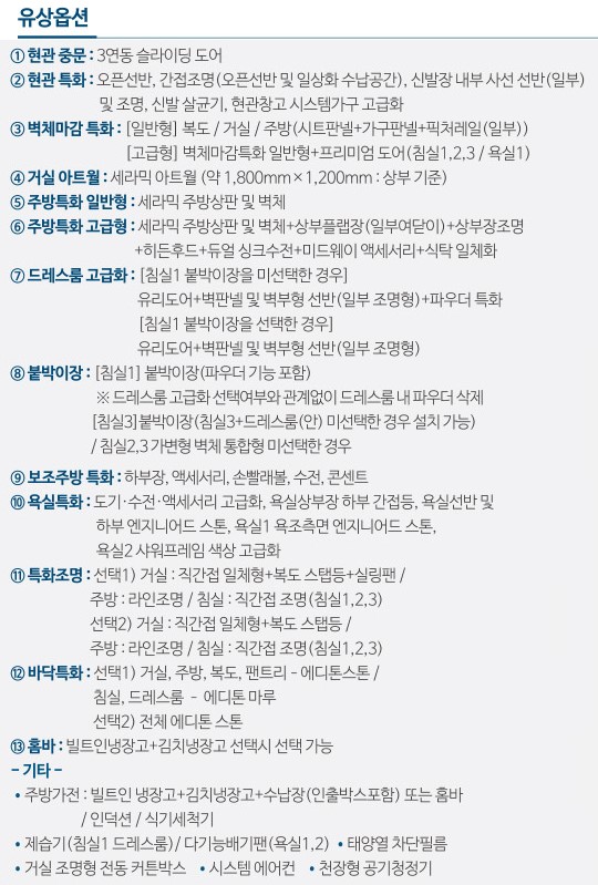 고덕 수자인하우스디  유니트 - 84㎡C 유상옵션