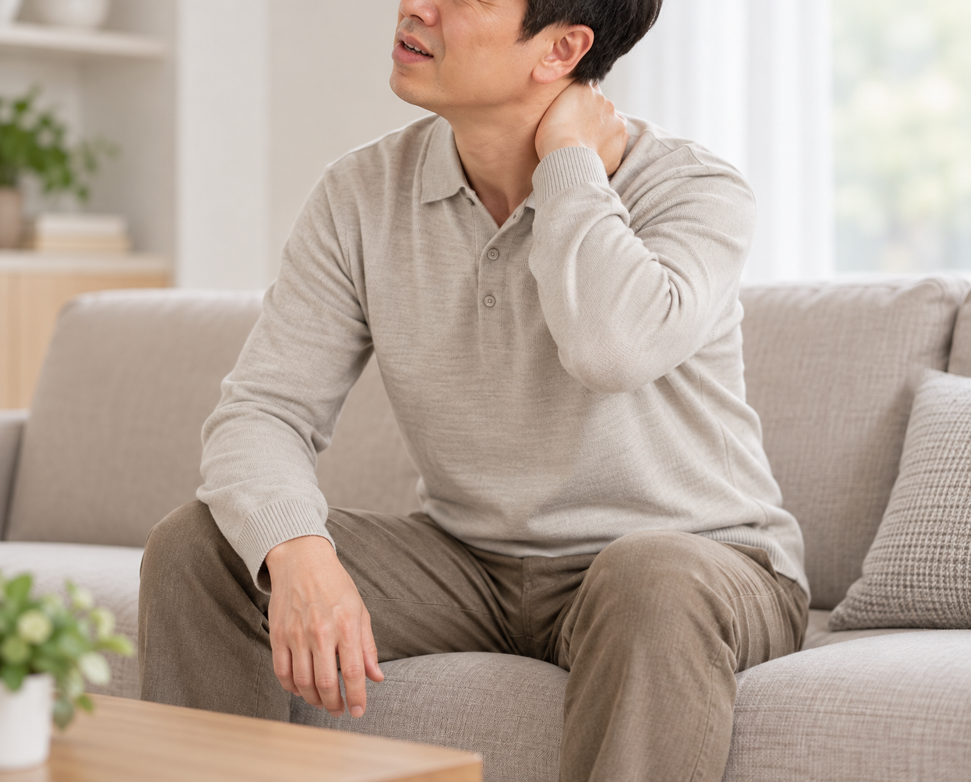 목과 뒤통수 주변 통증 부위를 보여주는 의료 이미지