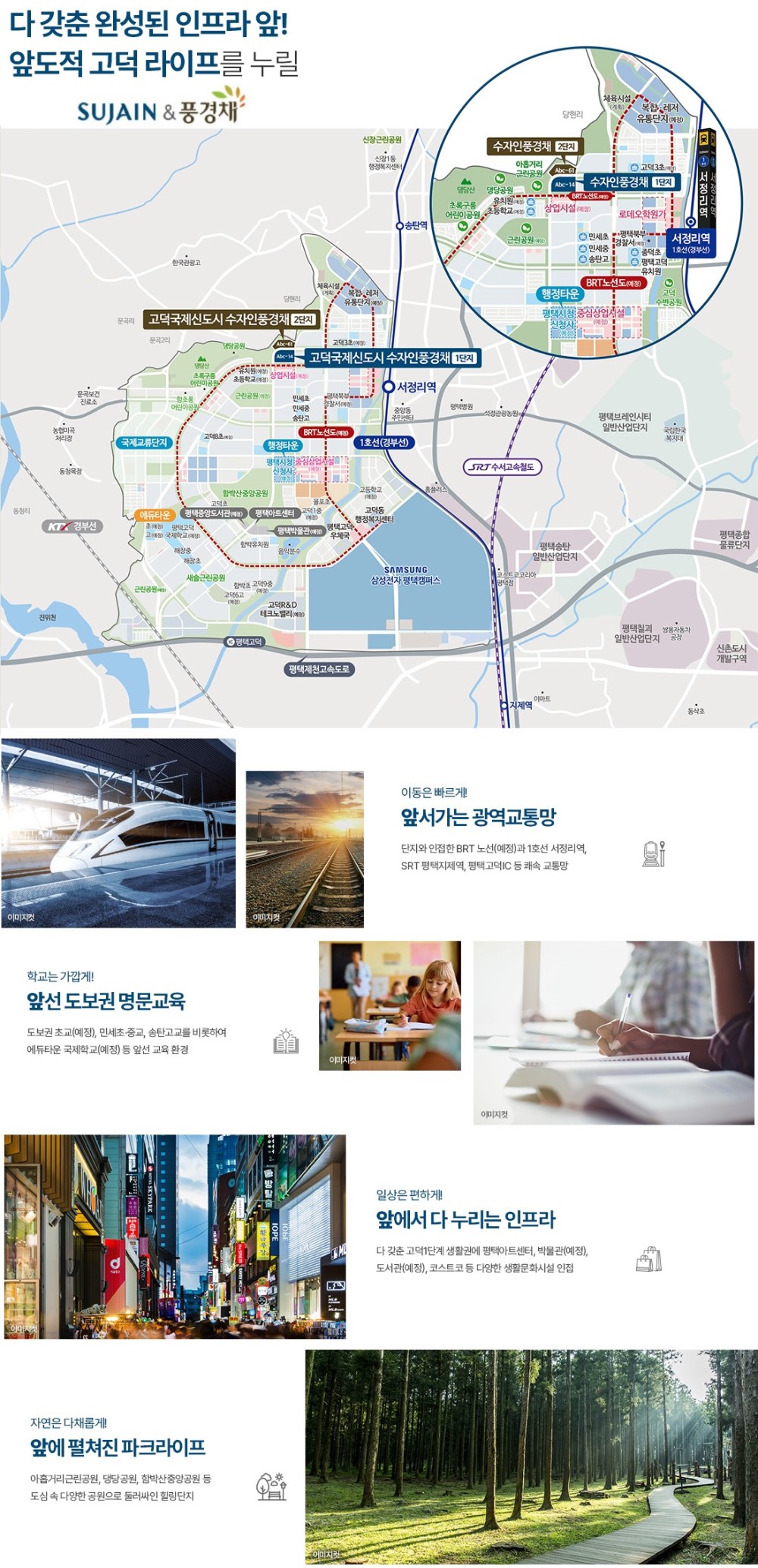 고덕 수자인풍경채 입지환경 - 위치도