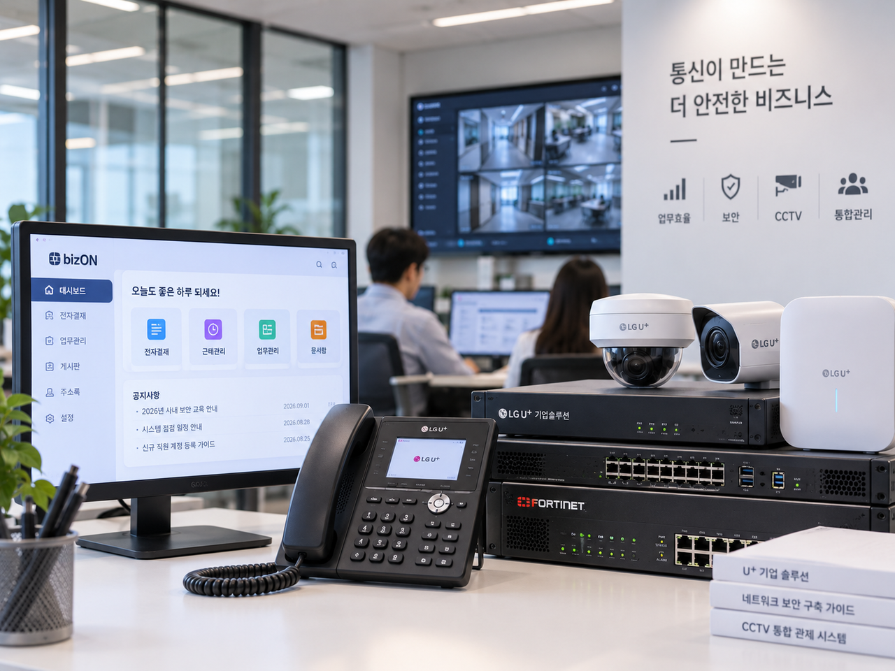 기업 통신솔루션 방화벽 CCTV 비즈온