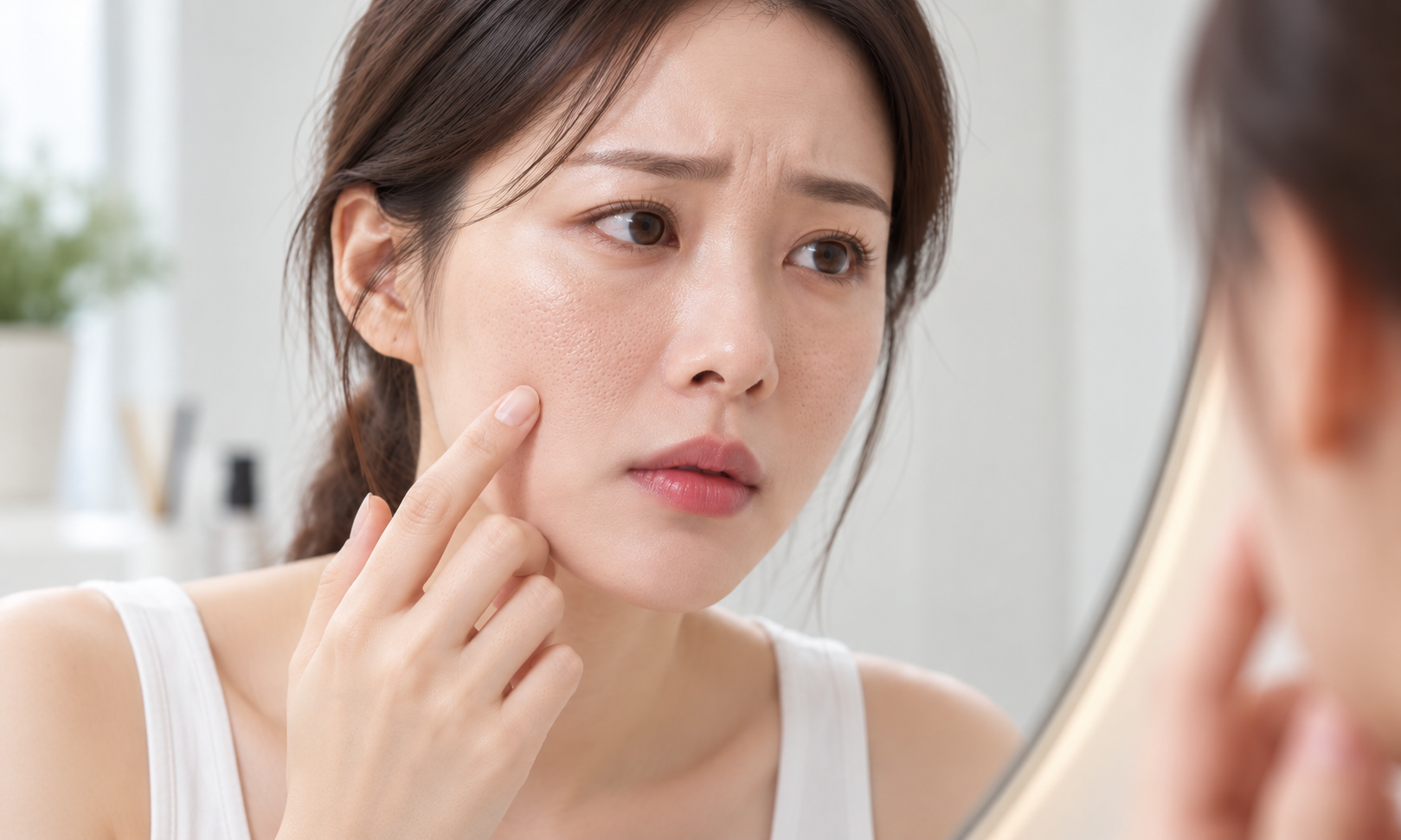 모공이 고민인 여자