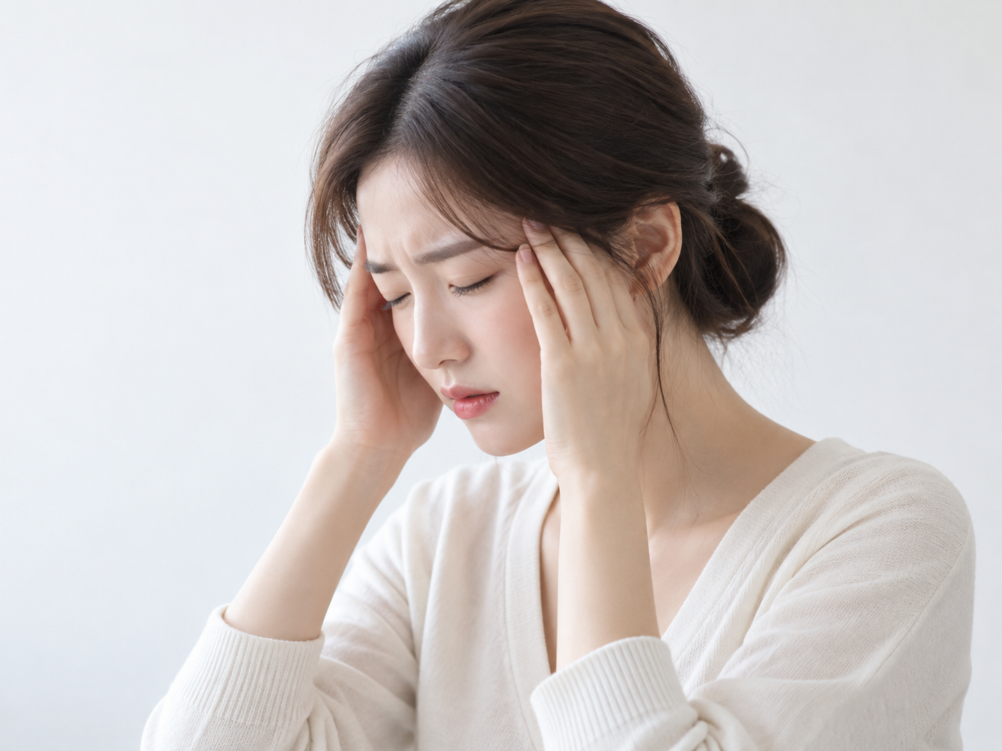 두통과 어지럼, 목 주변 불편을 표현한 이미지