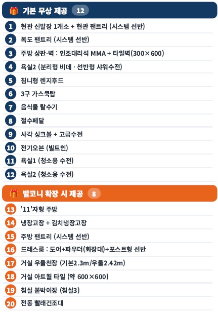 고덕 수자인하우스디  유니트 - 84㎡A 무상 제공