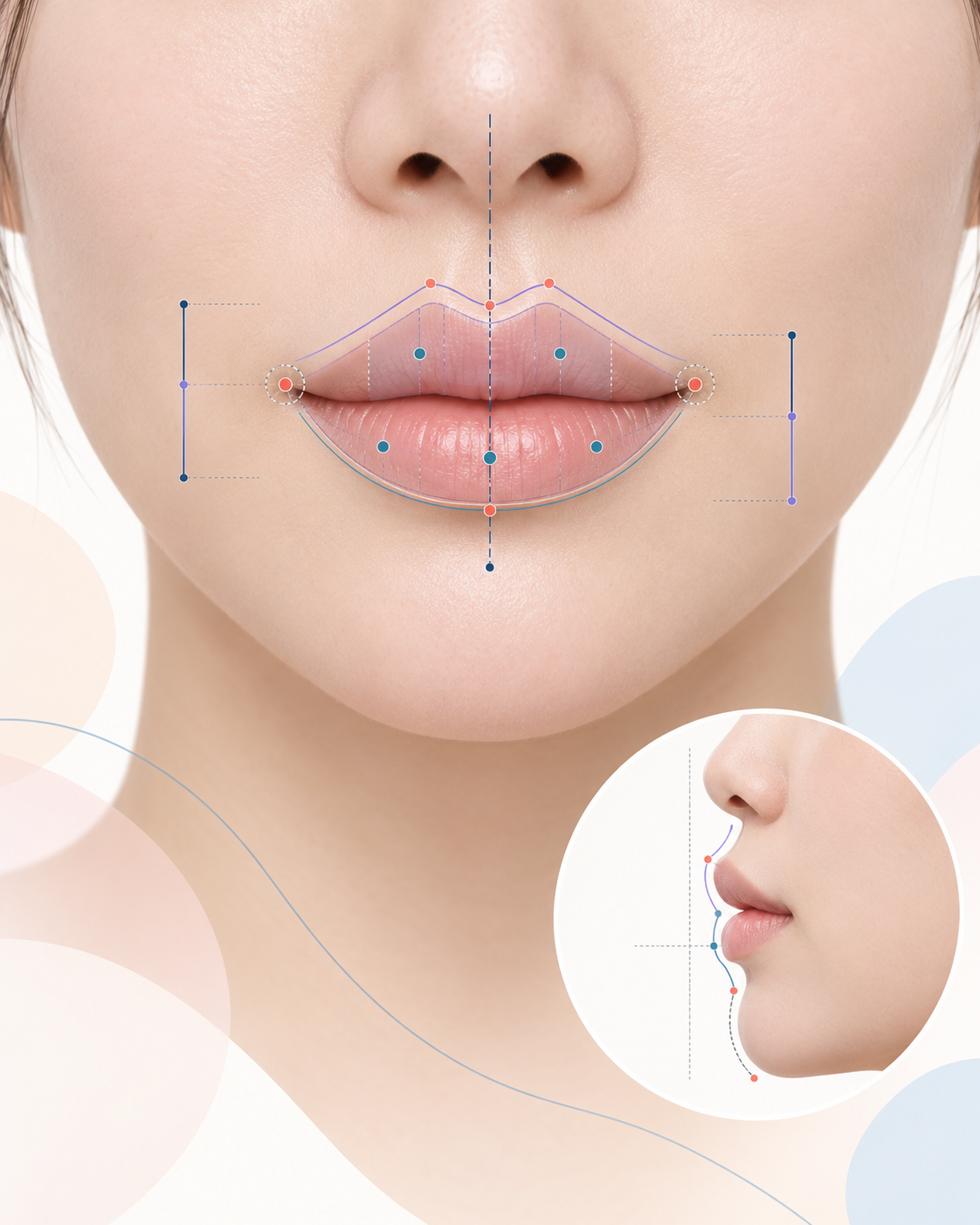 대전입술필러 입술 구역별 정밀 진단 마킹 이미지