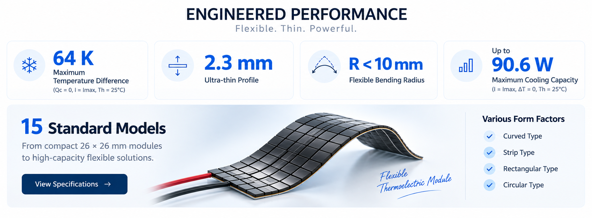 flexible thermoelectric device engineered performance