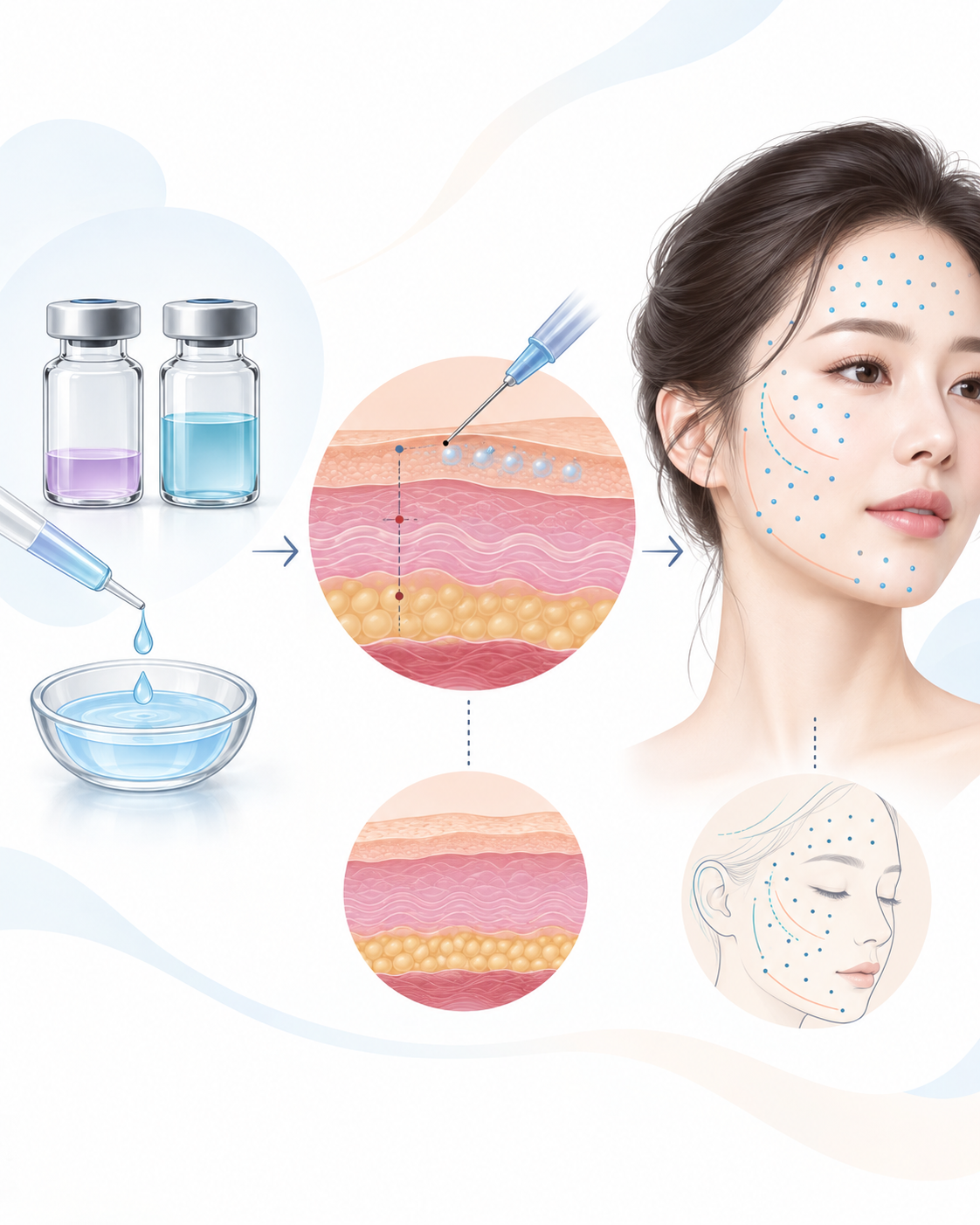 대전스킨보톡스 희석비율 주입깊이 시술 설계 다이어그램