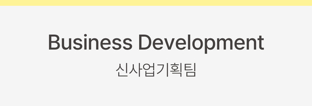 Business Development 신사업기획팀