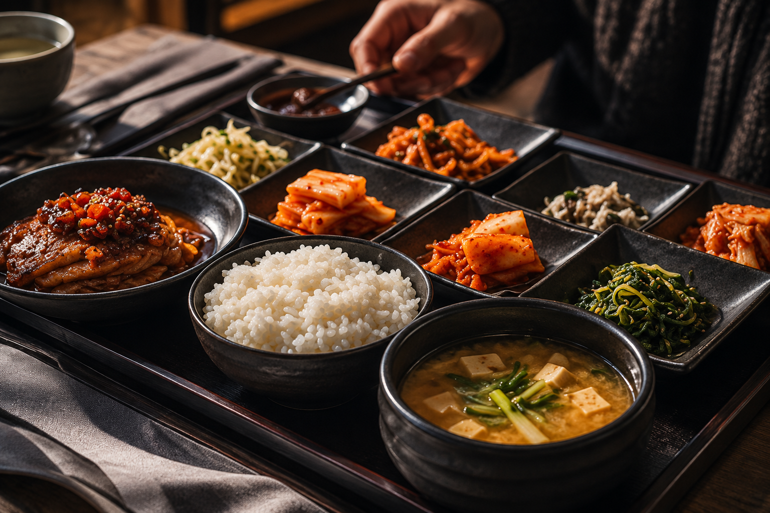 展現韓國食品與飲食文化的餐桌