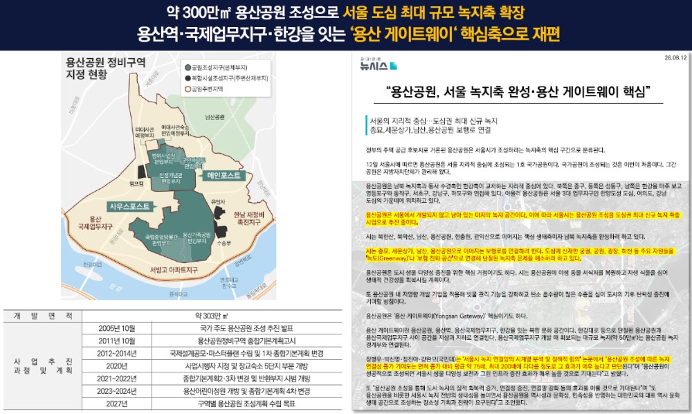 DK 밸리뷰 용산 개발환경 - 용산공원 조성사업