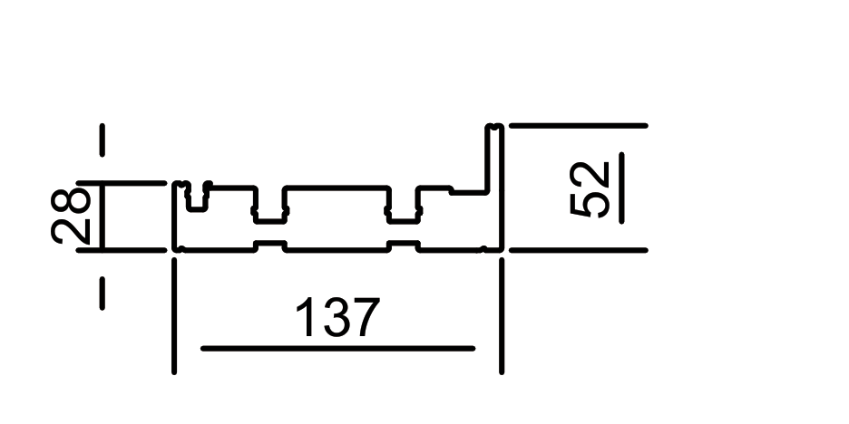 A137-S 창틀 상부 프로파일, 창틀폭 137mm