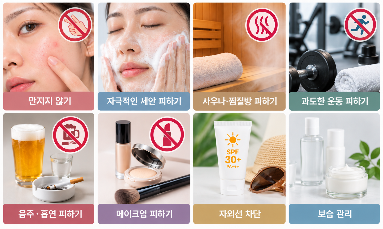 여드름 압출 후 주의사항