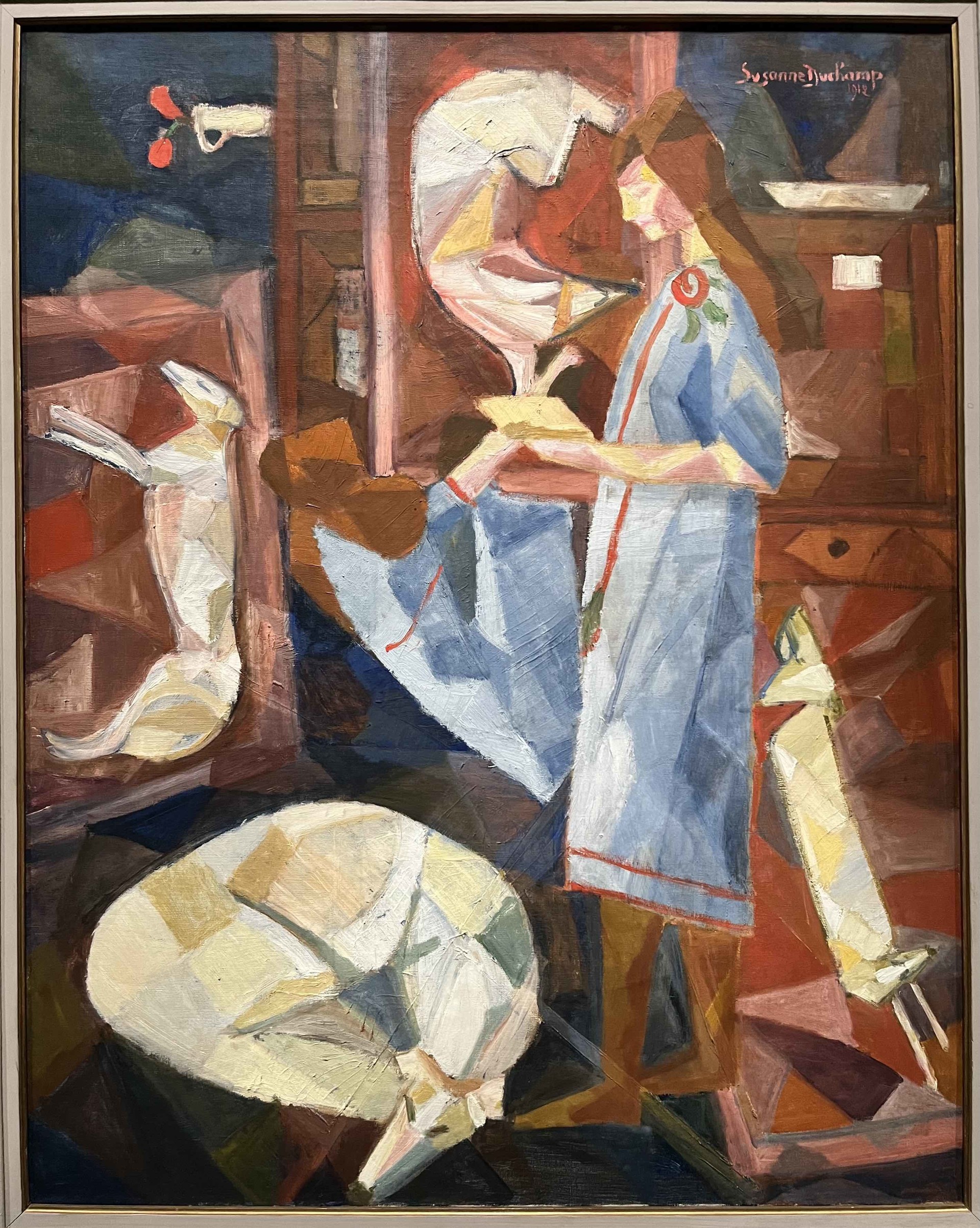 수잔 뒤샹(Suzanne Duchamp), 개와 함께 있는 소녀(Young Girl with a Dog), 1912