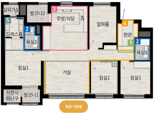 천안 휴먼빌 유니트 - 84㎡B 평면도