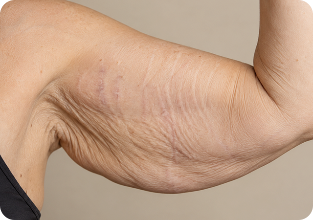 Sagging upper arm skin