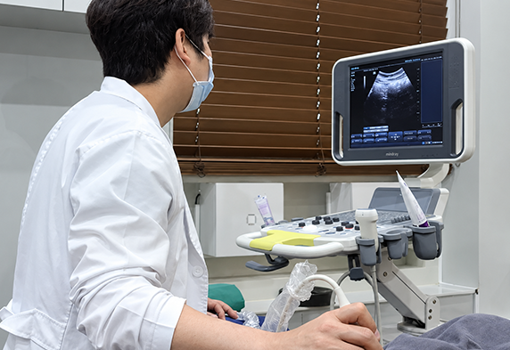 High-resolution ultrasound examination