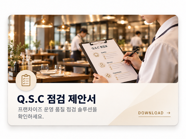 KMS컨설팅 프랜차이즈 QSC 점검 제안서 - 품질 서비스 청결 기준의 가맹점 현장점검 및 운영관리 안내,프랜차이즈