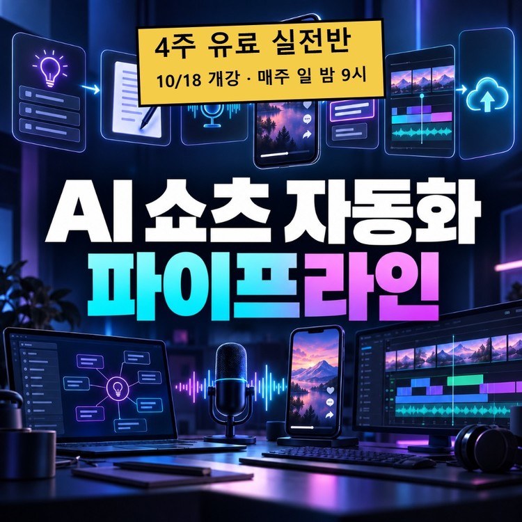 AI영상제작 쇼츠자동화 파이프라인 강의 썸네일