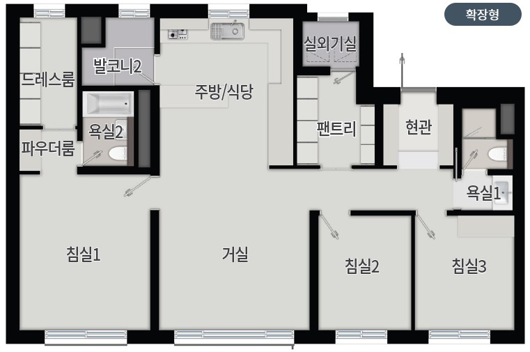 세대안내 - 84㎡A 평면도
