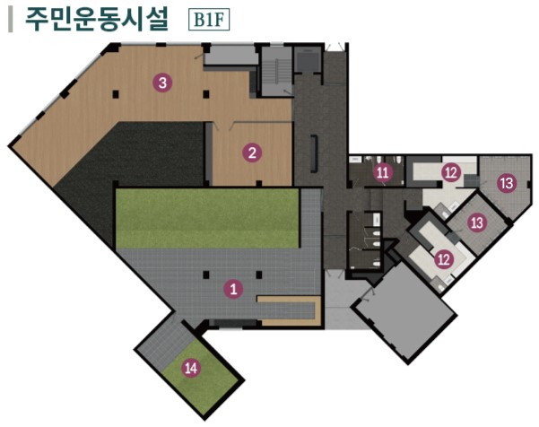 포항 푸르지오 마린시티 커뮤니티 - 주민운동시설(B1F)