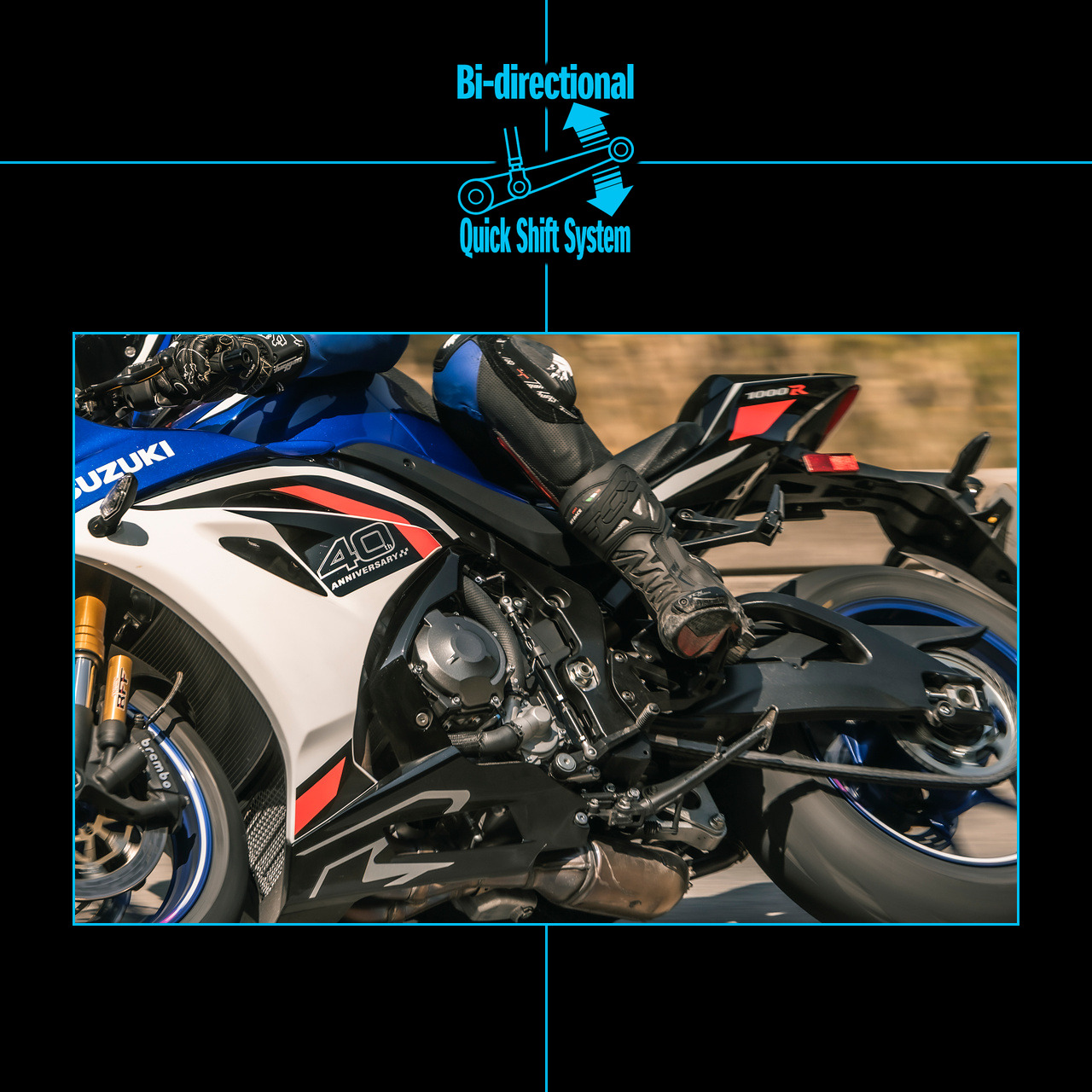 양방향 퀵시프트로 변속하며 달리는 GSX-R1000R