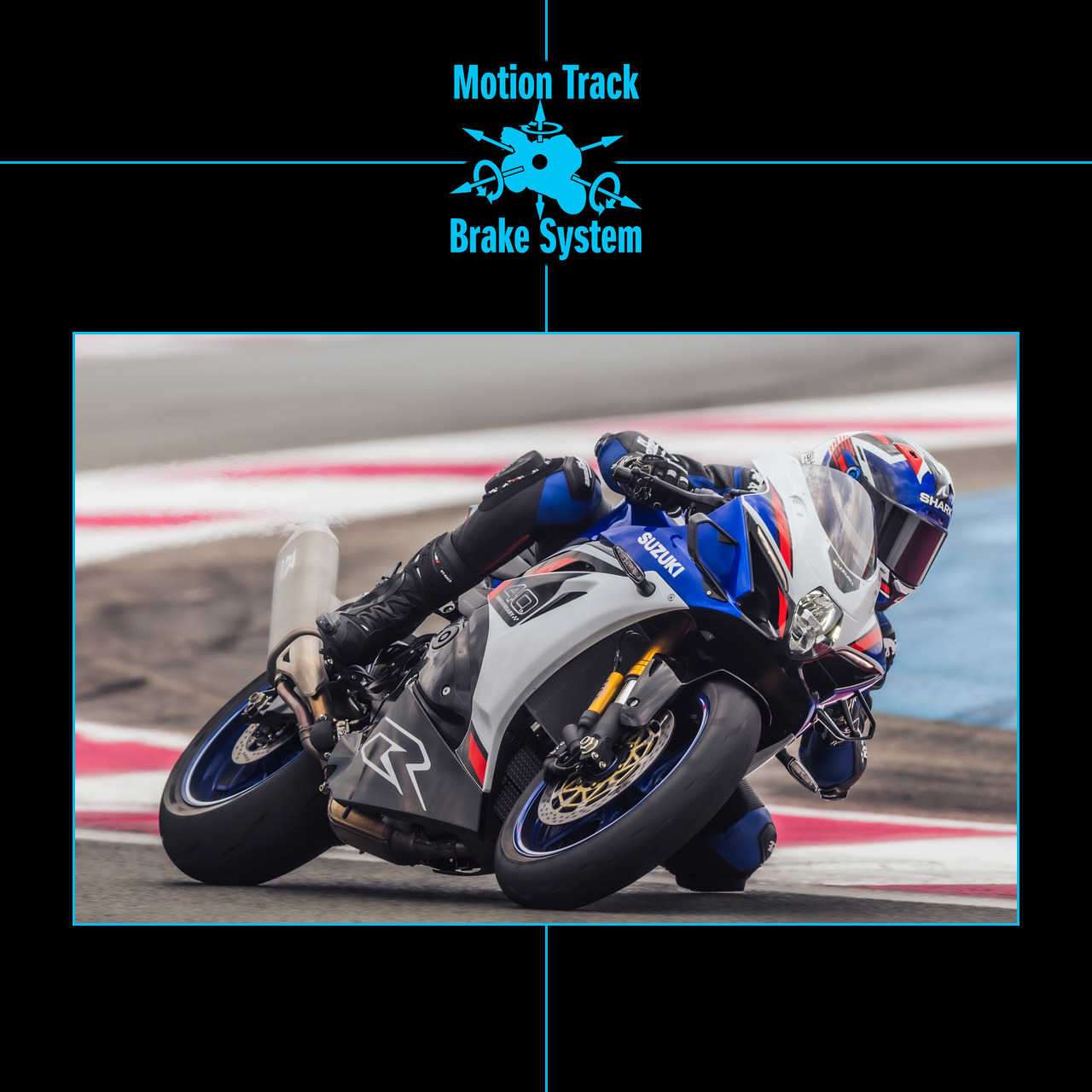 차체를 기울인 채 코너를 도는 GSX-R1000R(모션 트랙 브레이크 시스템)