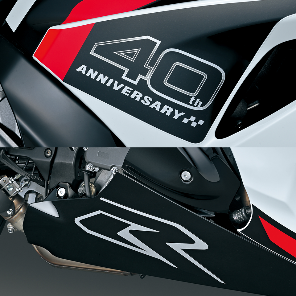 GSX-R1000R 사이드 카울의 40주년 기념 데칼