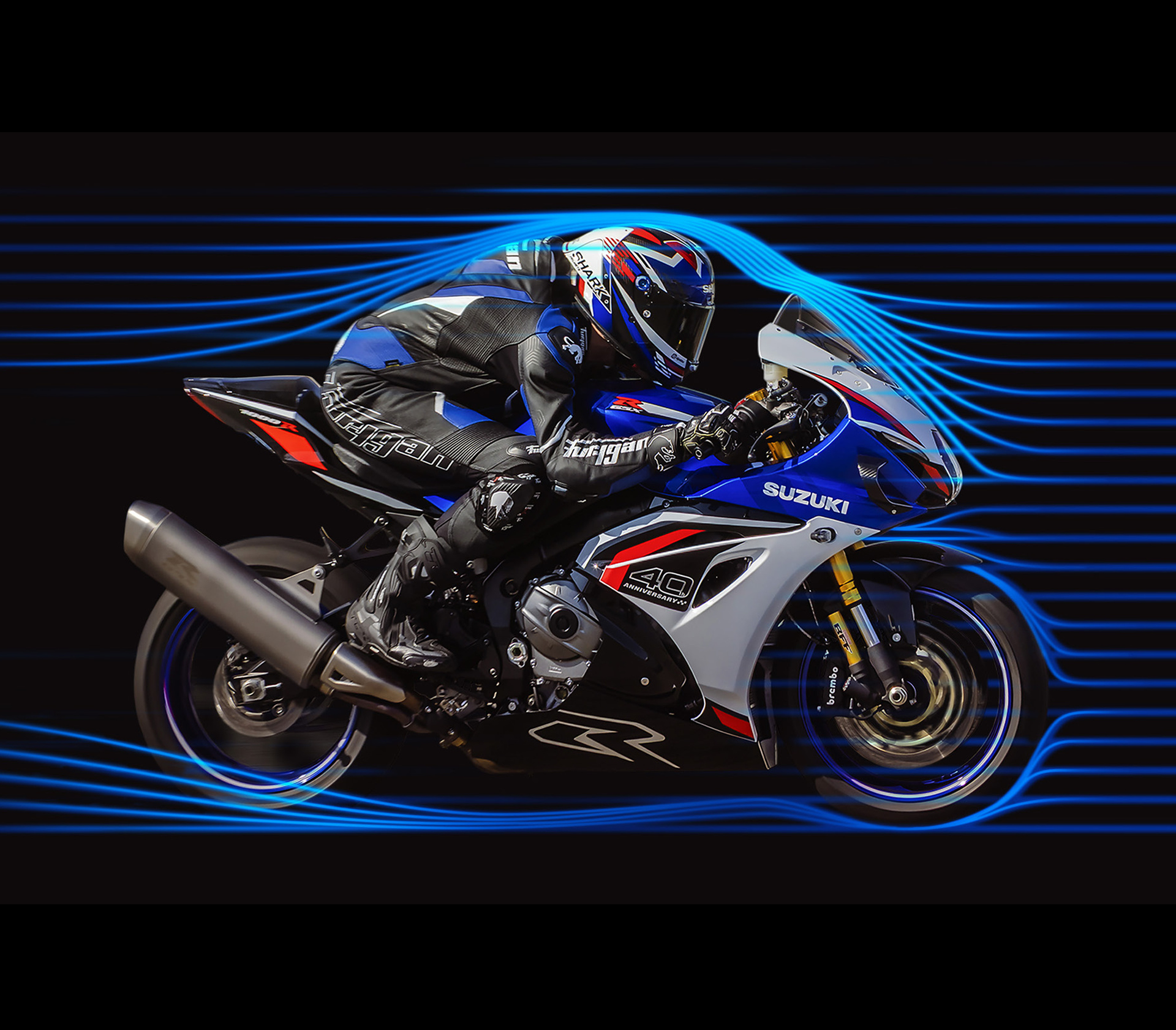 휠베이스 1,420mm의 2027년형 GSX-R1000R 옆모습