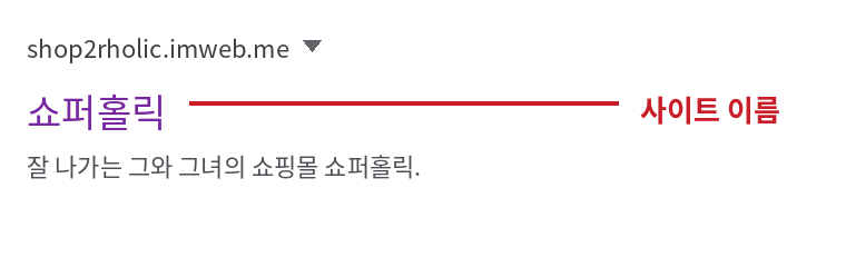 검색 결과에 표시되는 사이트 이름