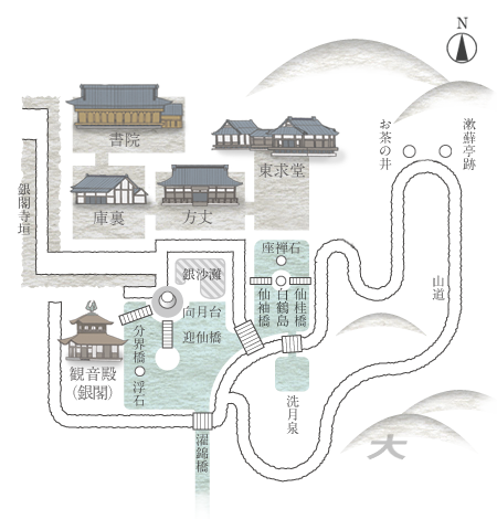 교토 긴카쿠지(은각사) 지도