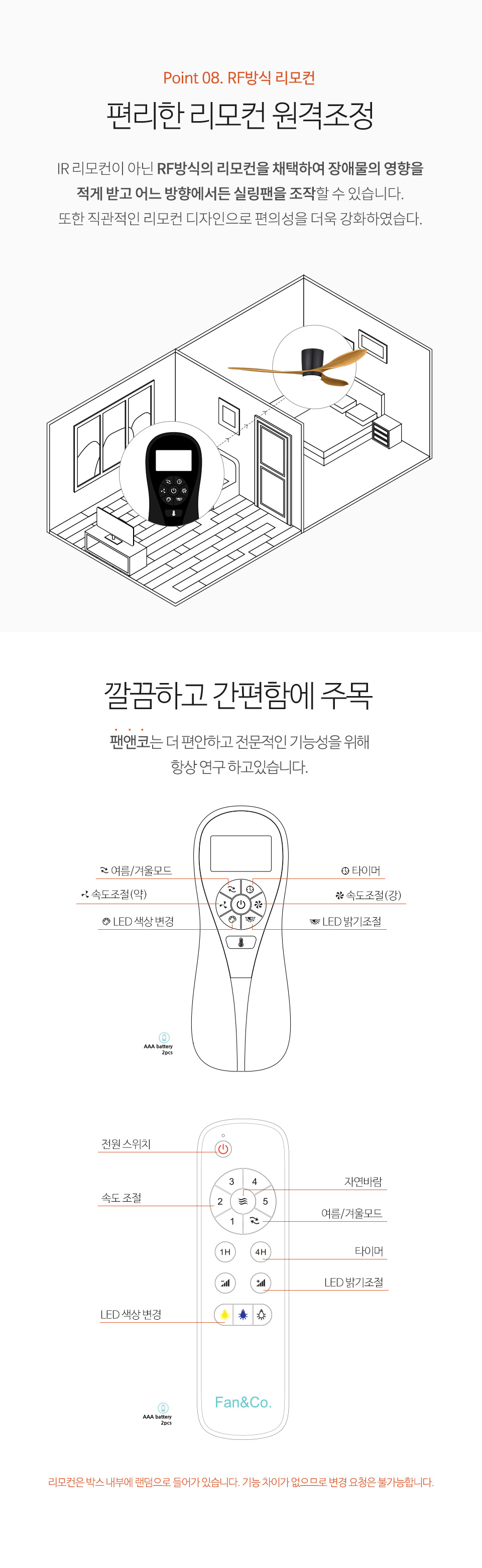 팬앤코 실링팬 상세 사양 스펙 정보