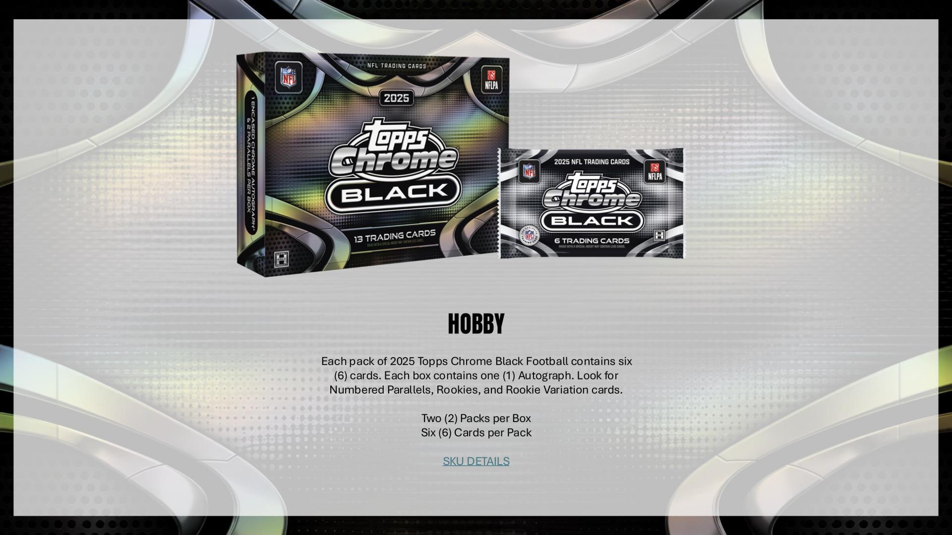 2025 Topps Chrome Black Football Hobby Box