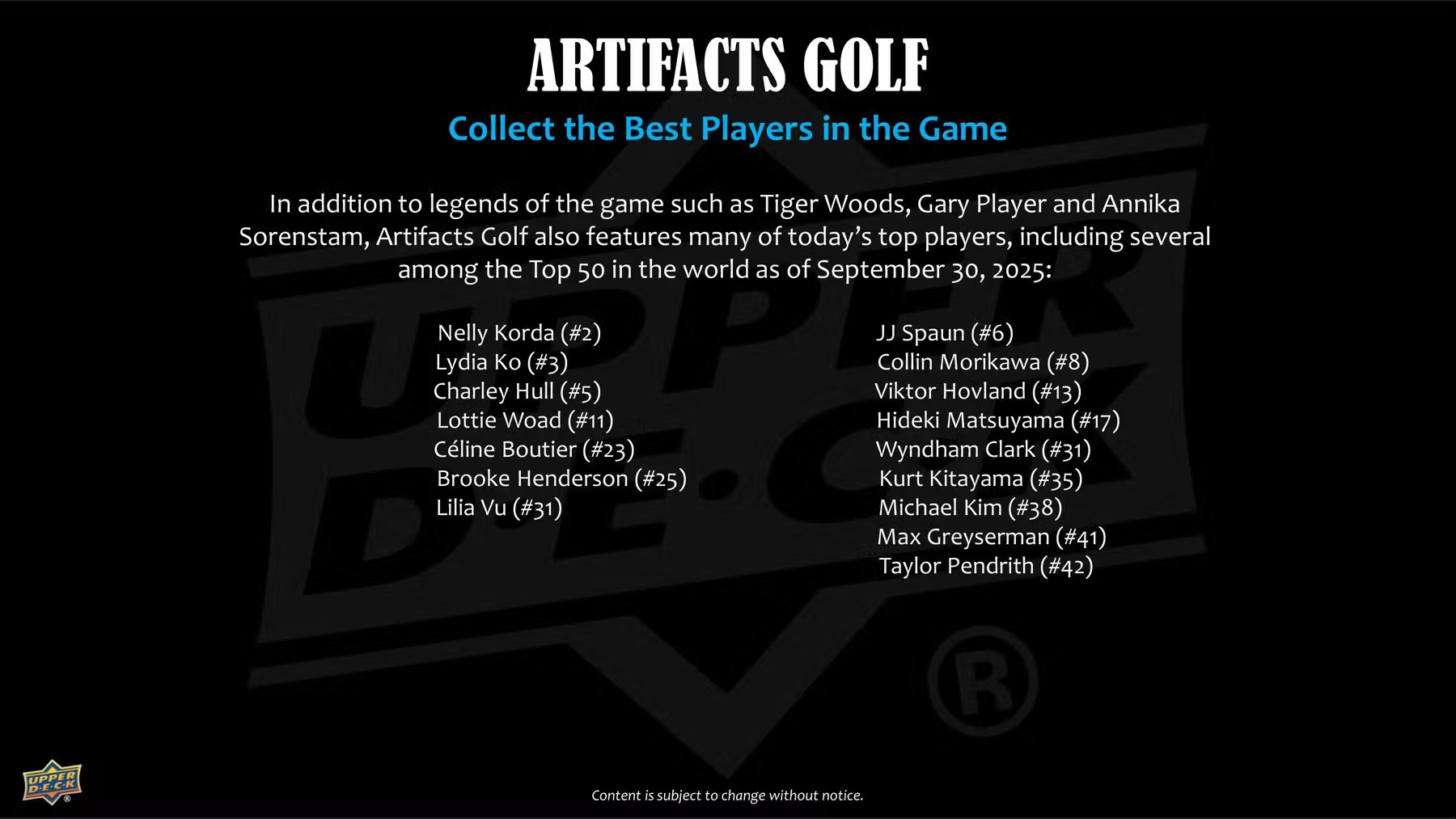 2026 Upper Deck Artifacts Golf Hobby Box