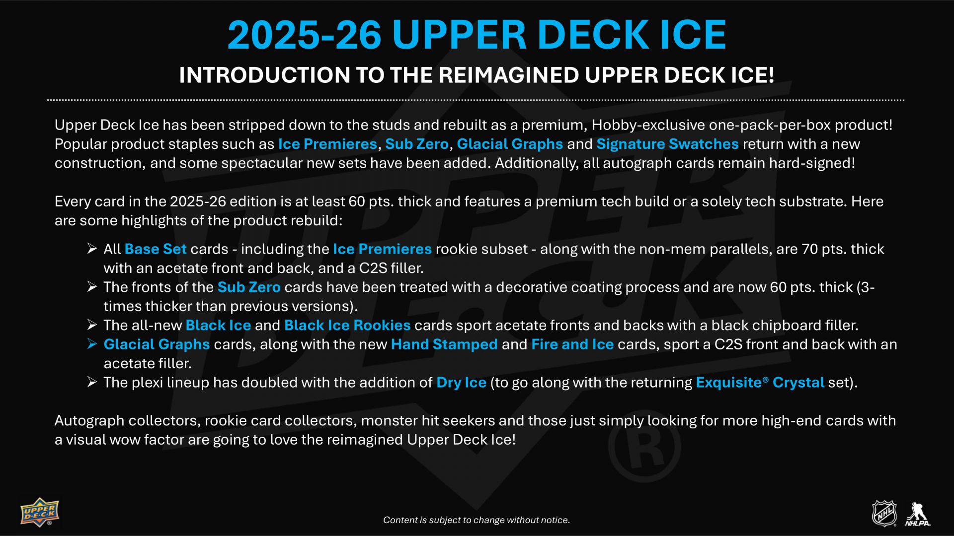 2025-26 Upper Deck Ice Hockey Hobby Box