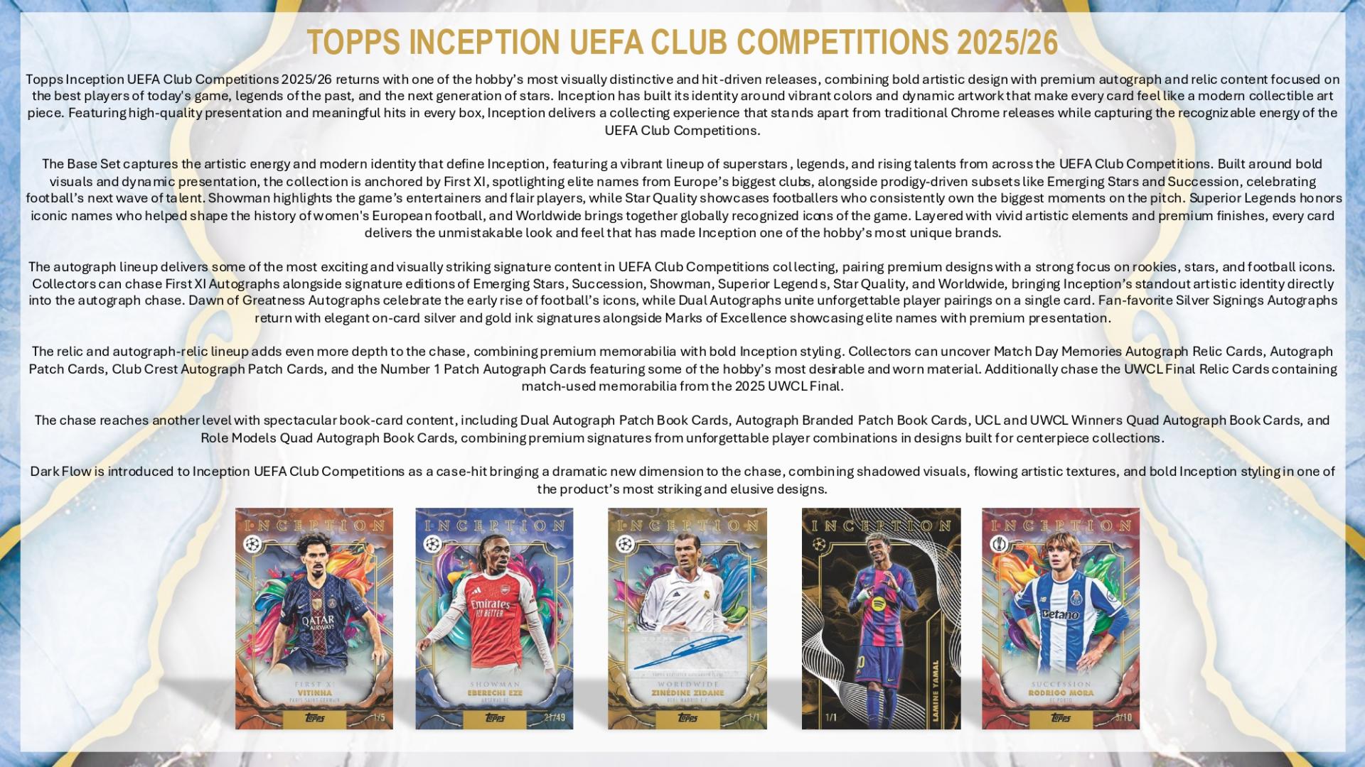 2025-26 Topps Inception UCC Soccer Hobby Box