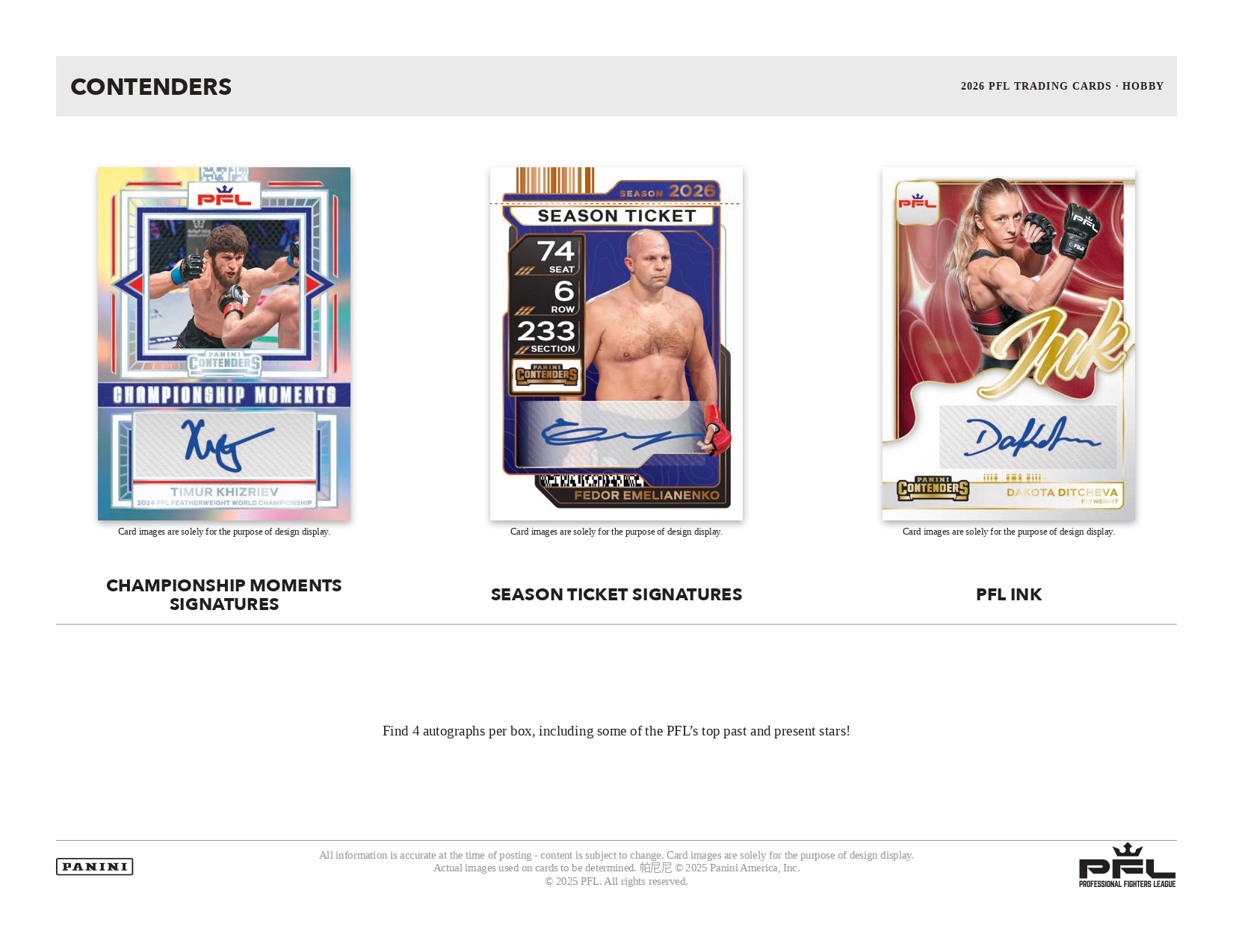 2026 Panini Contenders PFL Hobby Box